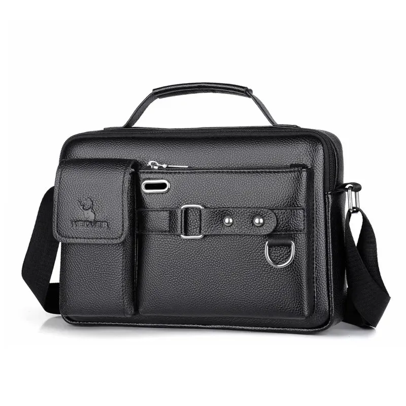 New Men Shoulder Bag for 10.4" Ipad PU Leather Business Handbags Men Messenger Bags
