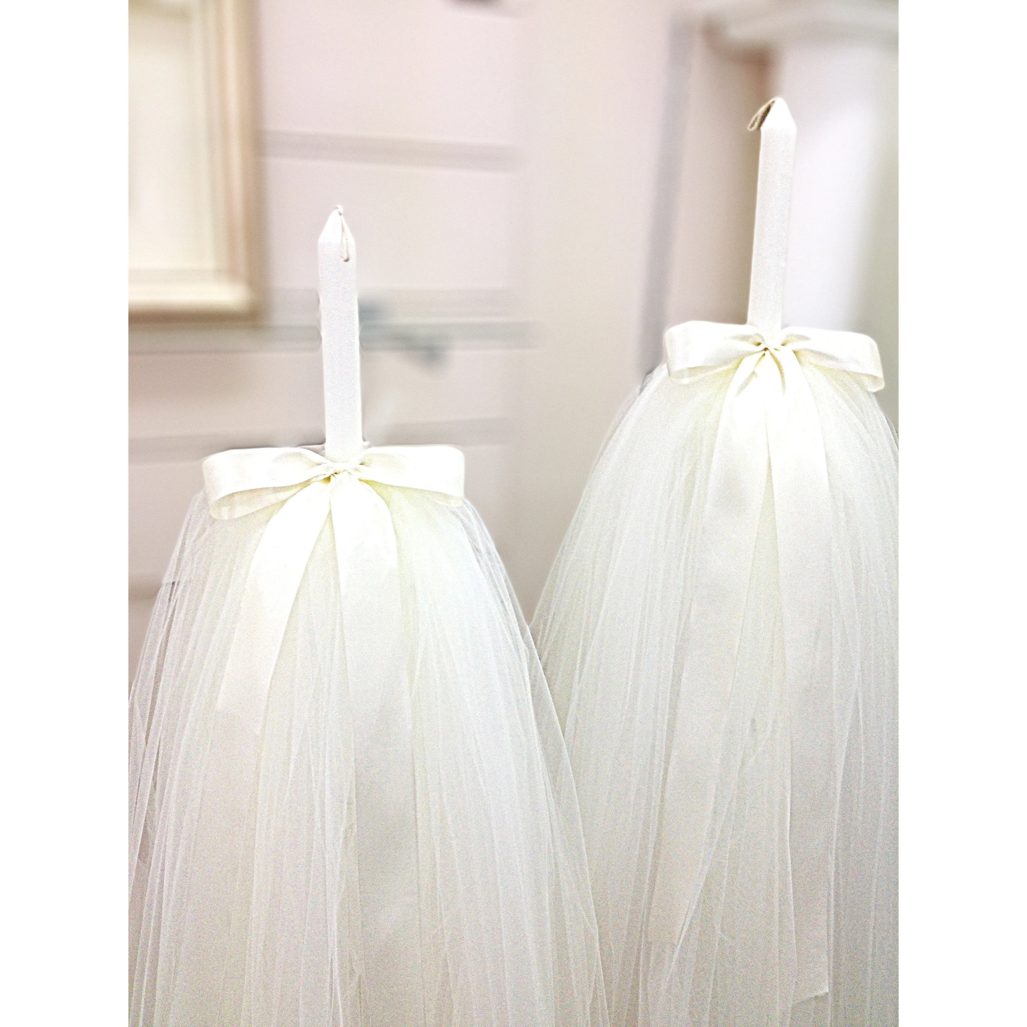 Orthodox Wedding Candles - Thin Satin Bow