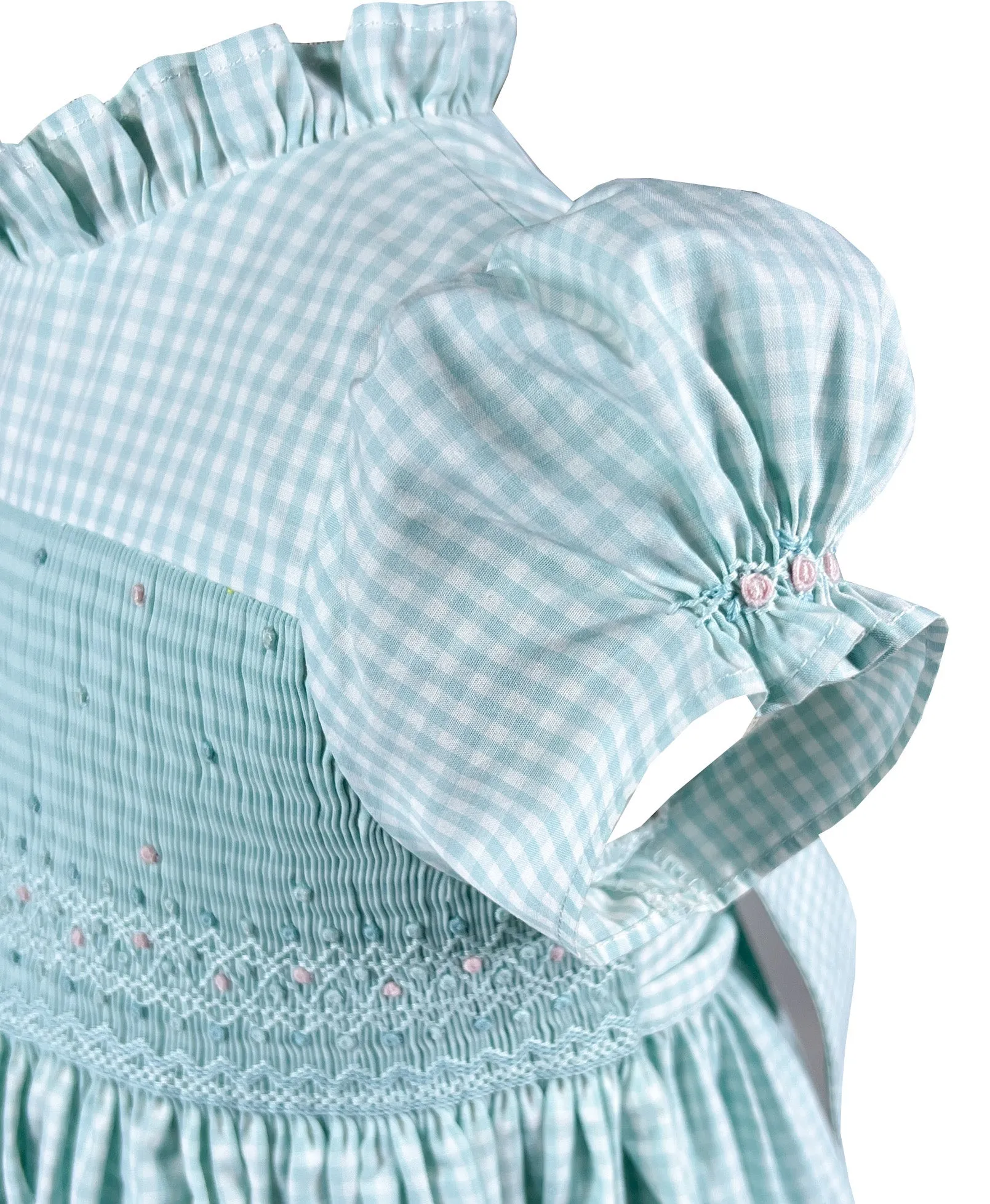 Pastel Green Lagoon Smocked Dress