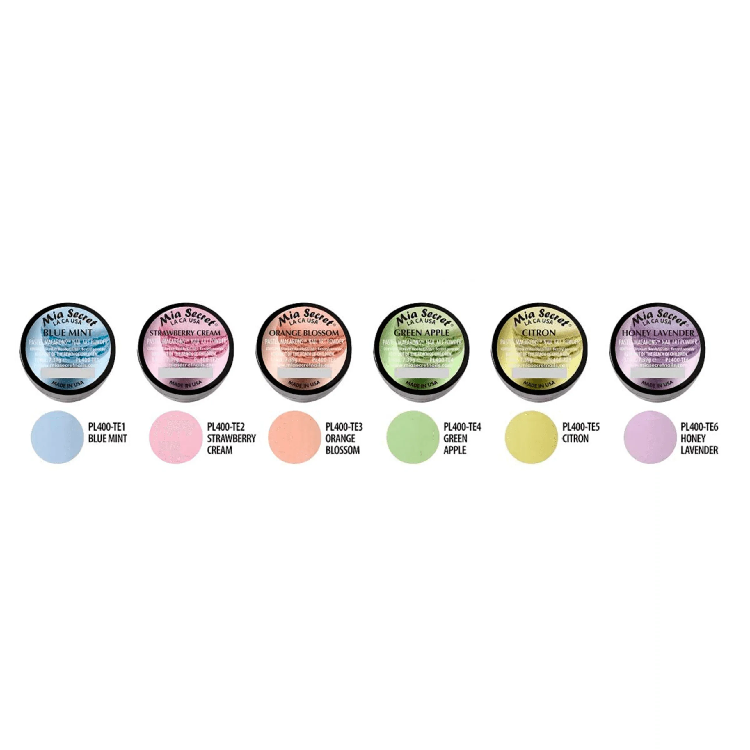 Pastel Macarons  Acrylic Powder 6 Pcs Collection Mix