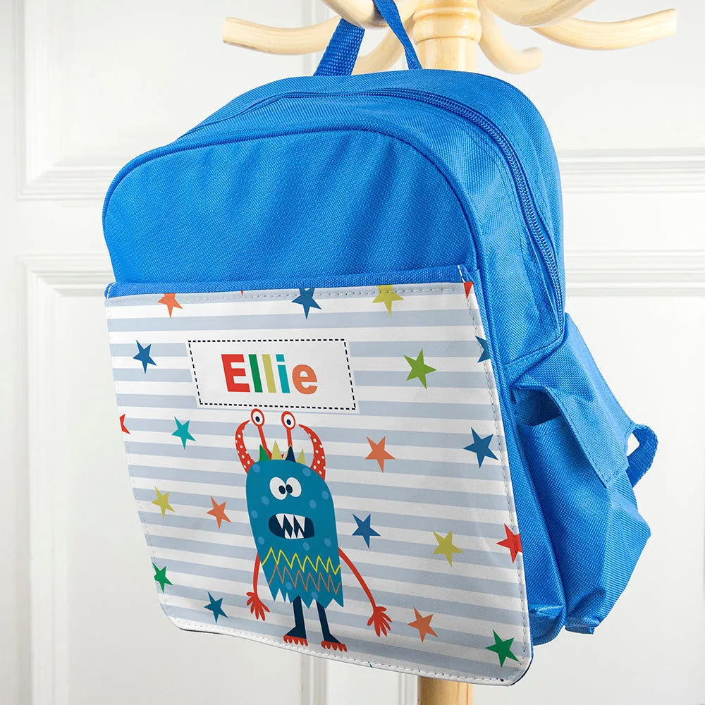 Personalised Boy's Little Monster Rucksack