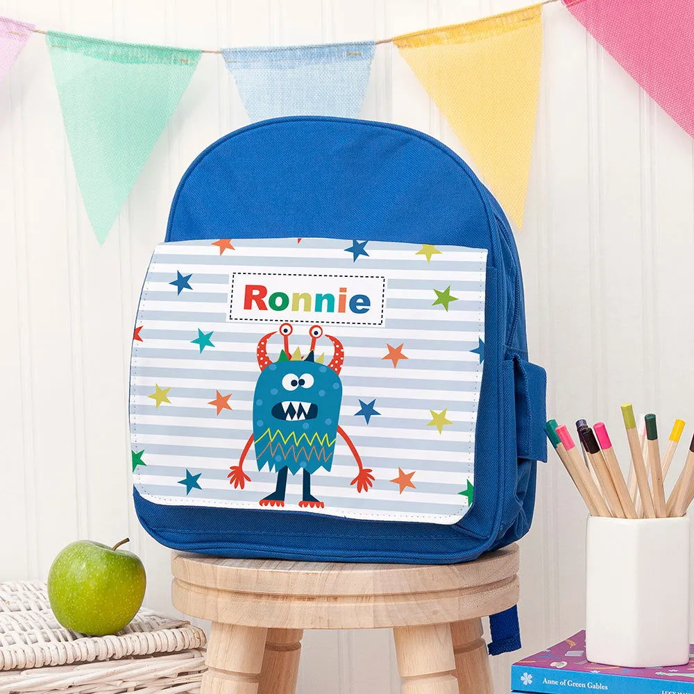 Personalised Boy's Little Monster Rucksack
