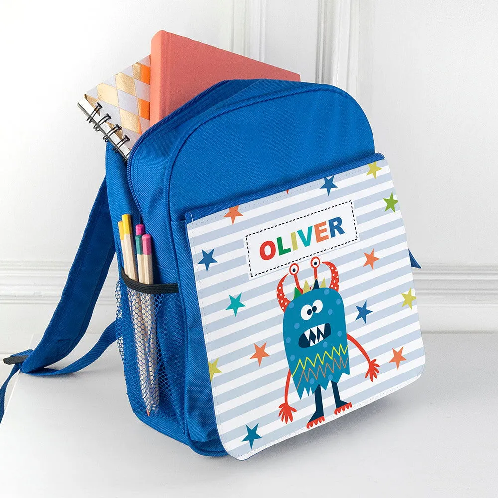 Personalised Boy's Little Monster Rucksack