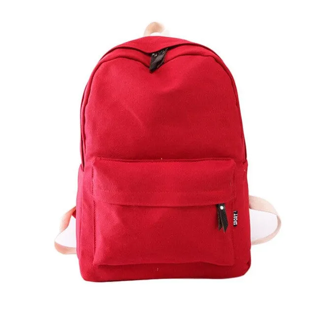 PICK YOUR COLOR: Modern Canvas, Solid Backpack, College Bag, Standard Size