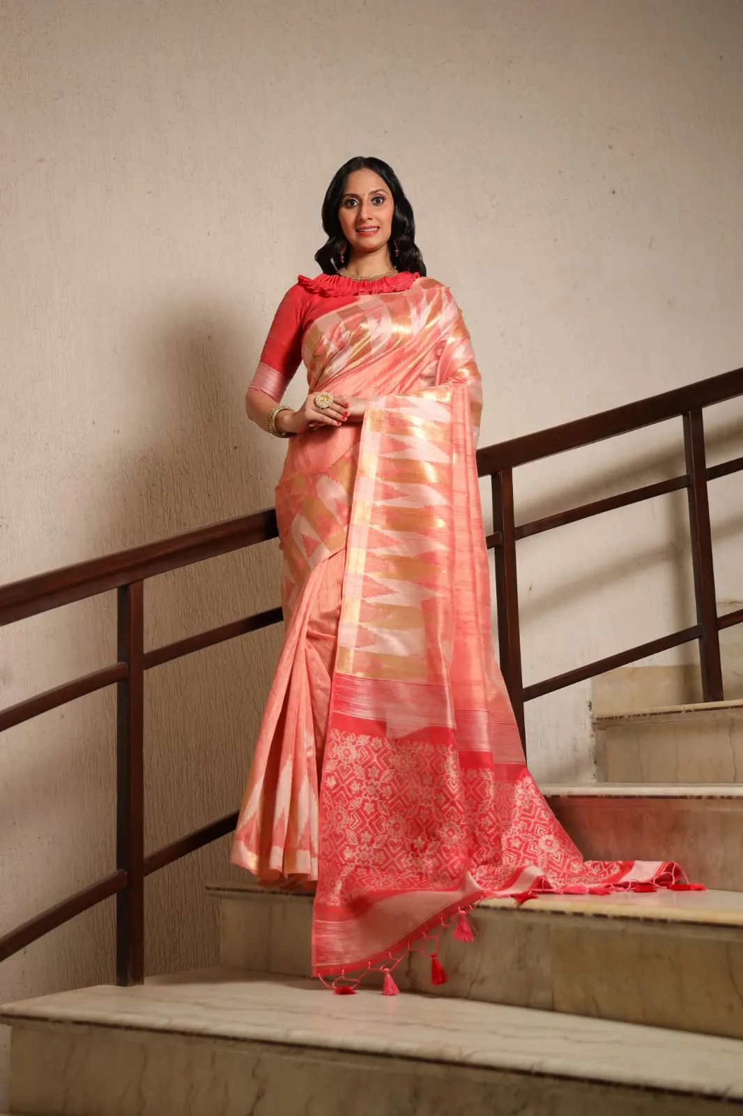 Pure Tussar Silk Weaving saree Soft Silk Sarees
