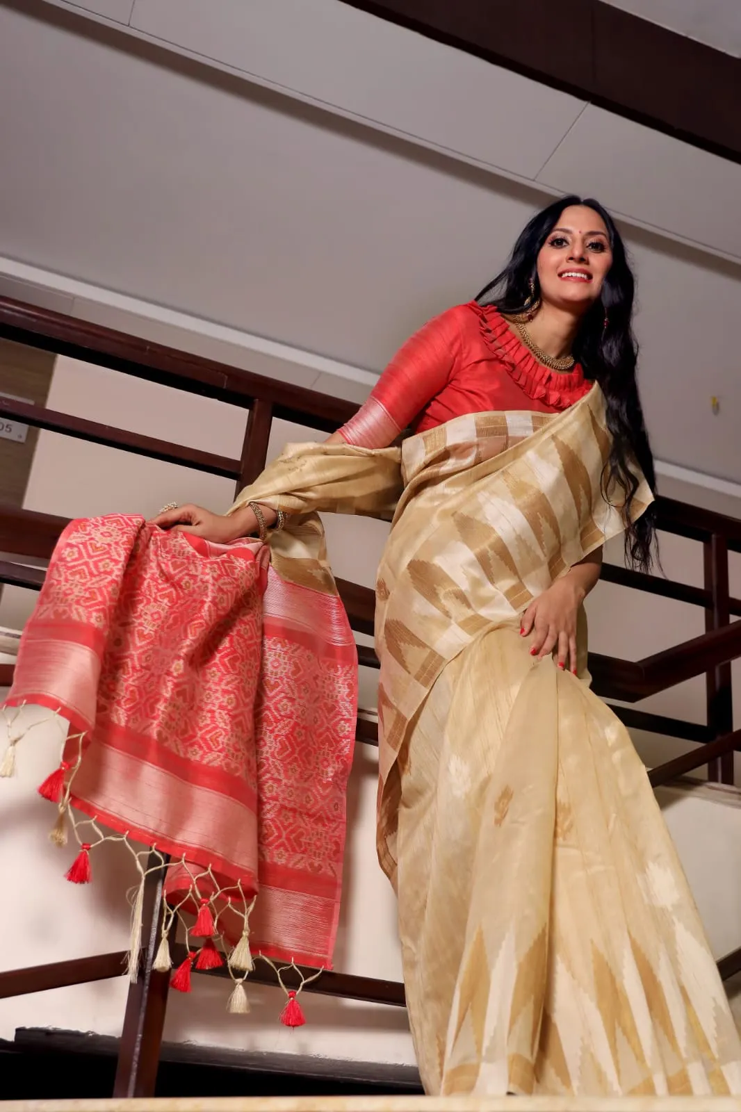 Pure Tussar Silk Weaving saree Soft Silk Sarees