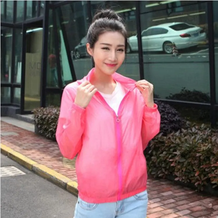 Summer Sunscreen Women Thin Hooded Long Sleeved Beach Cardigan Outerwear