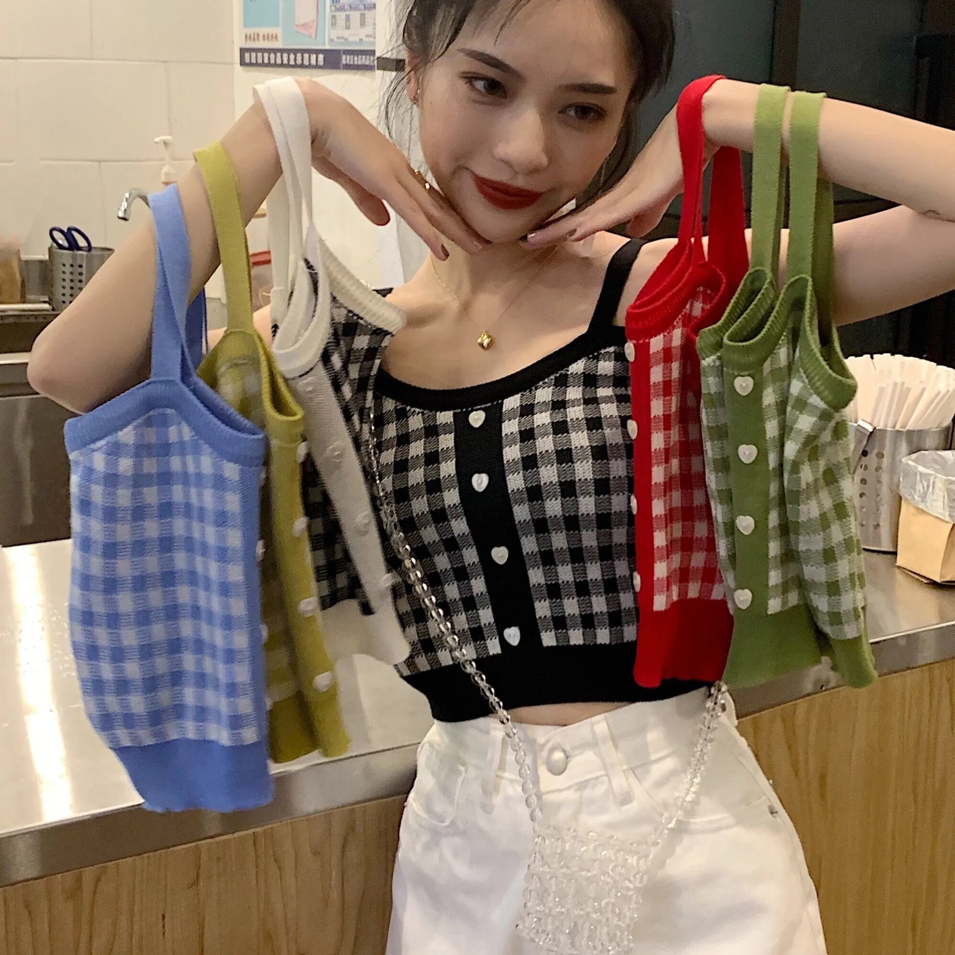 Thin Stretchable Silk Knitted Cardigan Women Summer Korean Short Matching Long Sleeved Tops Outerwear