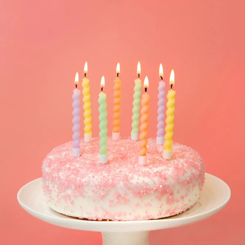 Twisted Pastel Birthday Candles - 8 Pack