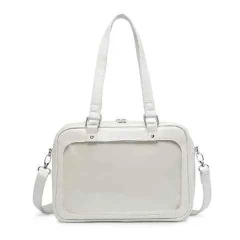 Uakiss Harajuku Lolita Girls Ita Bags Japanese JK Uniform See Through Large Capacity PU Fashion Casual Students Shoulder Satchels
