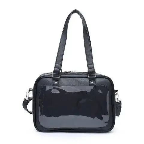 Uakiss Harajuku Lolita Girls Ita Bags Japanese JK Uniform See Through Large Capacity PU Fashion Casual Students Shoulder Satchels