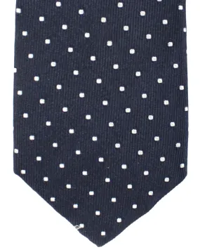 Ungaro Silk Tie Dark Blue Dots - Narrow Cut Designer Necktie