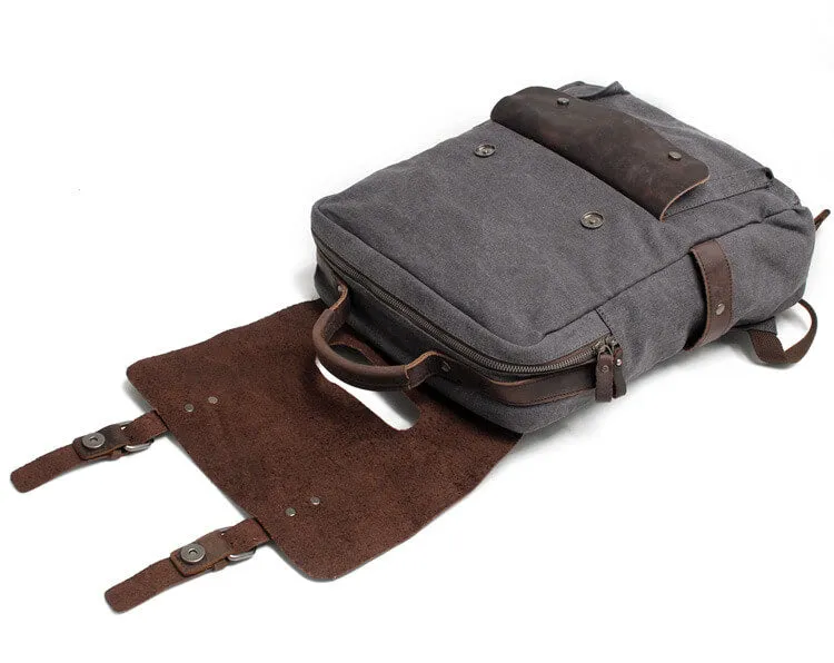 VINTAGE TAR™ Rucksack Tasche Damen aus Canvas & Leder Schultertasche Vintage
