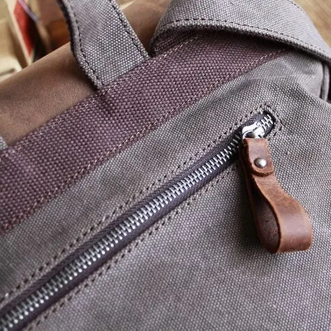 VINTAGE TAR™ Rucksack Tasche Damen aus Canvas & Leder Schultertasche Vintage