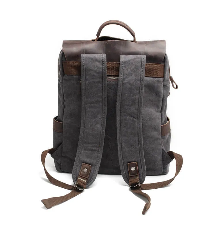VINTAGE TAR™ Rucksack Tasche Damen aus Canvas & Leder Schultertasche Vintage