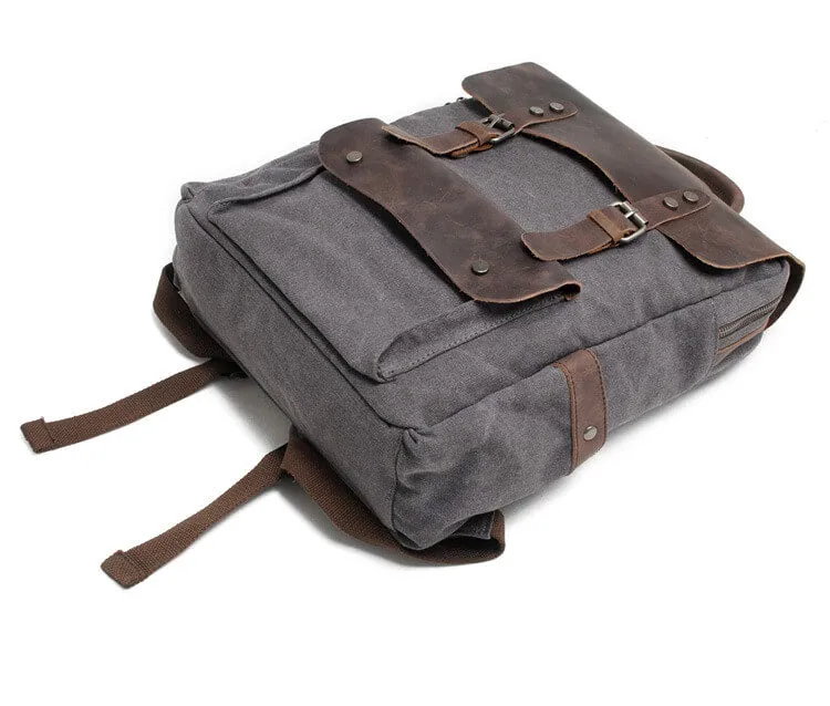 VINTAGE TAR™ Rucksack Tasche Damen aus Canvas & Leder Schultertasche Vintage