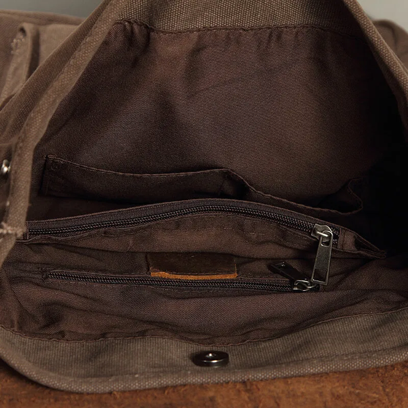 VINTAGE TAR™ Rucksack Tasche Damen aus Canvas & Leder Schultertasche Vintage
