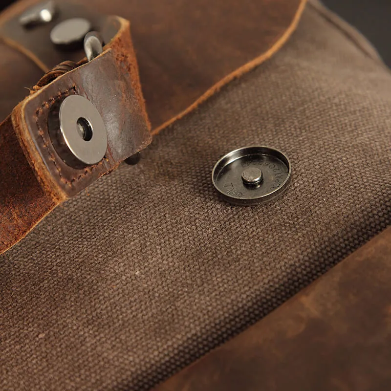 VINTAGE TAR™ Rucksack Tasche Damen aus Canvas & Leder Schultertasche Vintage