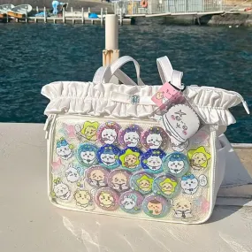 Vvsha JIAERDI Kawaii Ita Bags Women New Design Ruched Large Capacity Tote Bags Female Subculture JK Uniform DIY Badge Shoulder Bags