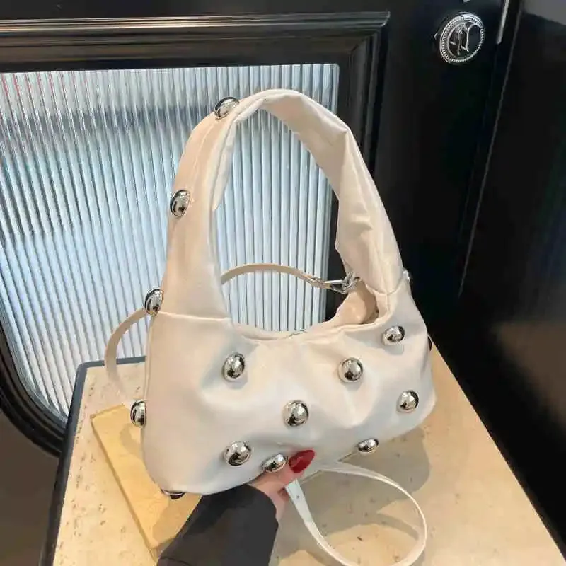 Vvsha Korean Handheld Rivet Decoration Design Bag Light Luxury Personalized Crossbody Bag Fashion One Shoulder Underarm Bag For Women