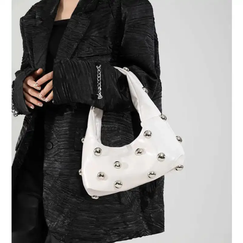 Vvsha Korean Handheld Rivet Decoration Design Bag Light Luxury Personalized Crossbody Bag Fashion One Shoulder Underarm Bag For Women