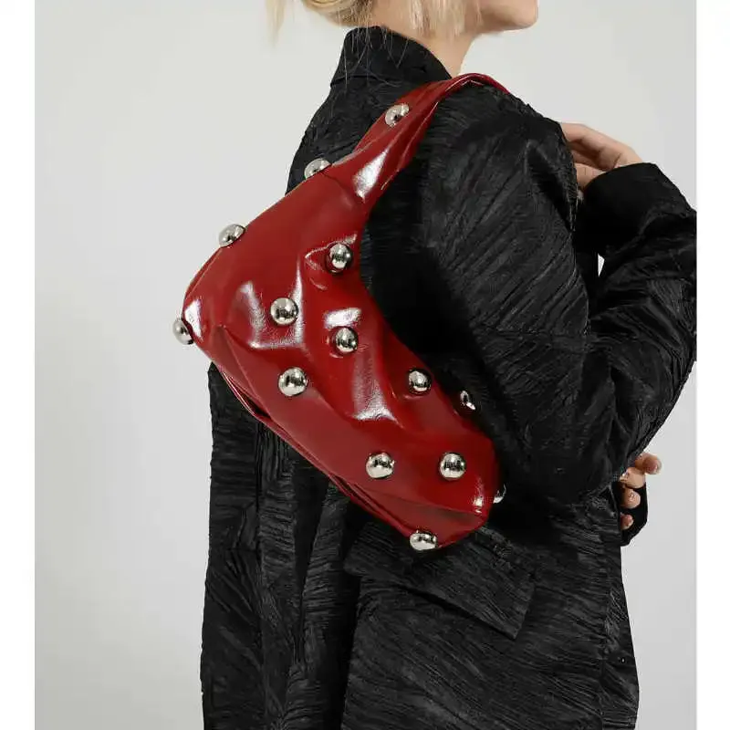Vvsha Korean Handheld Rivet Decoration Design Bag Light Luxury Personalized Crossbody Bag Fashion One Shoulder Underarm Bag For Women