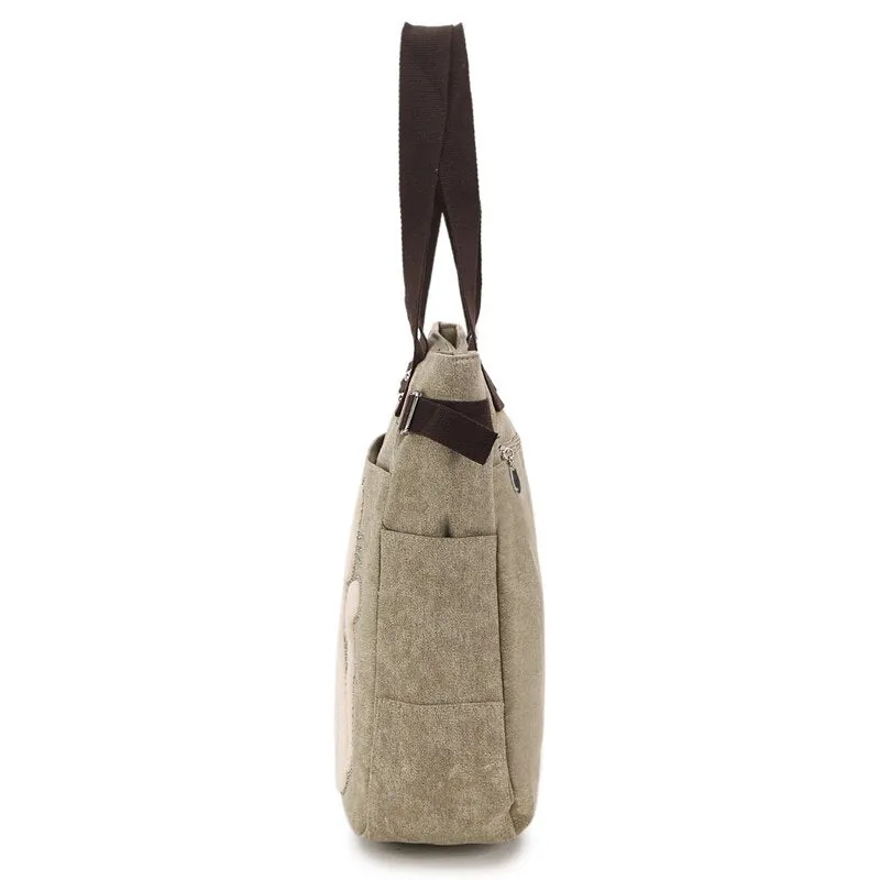 Vvsha Ladies' Canvas Bag Women Shoulder Bags Female Cute Cat Handbag Casual Totes Lady College School Books Bag Shopping Bag For Girls