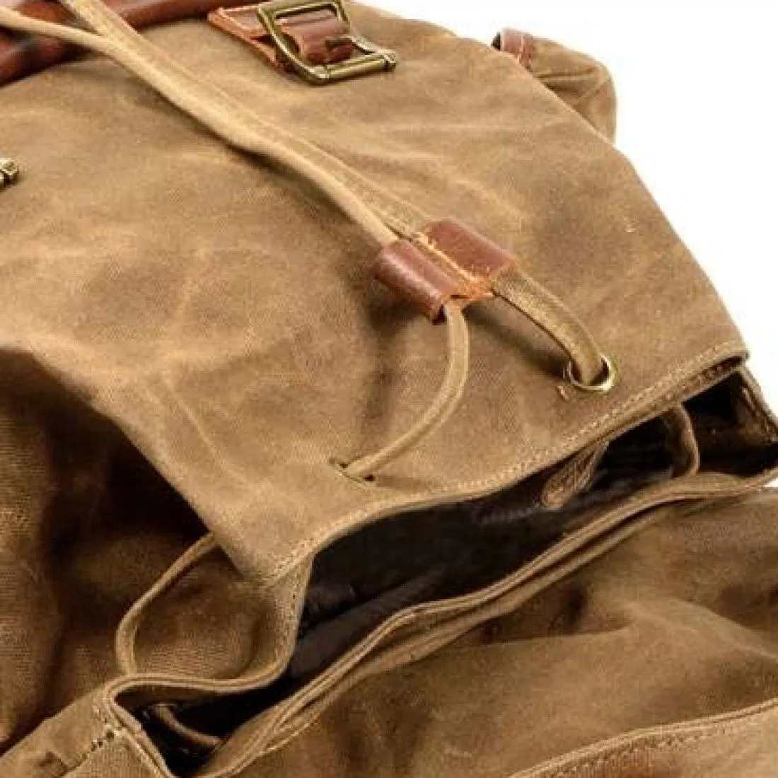 WAX SCOUT™ Groß Rucksack aus gewachste Canvas mit Leder für Damen & Herren