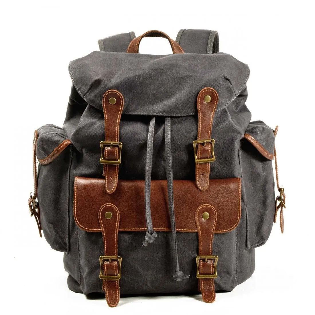 WAX SCOUT™ Groß Rucksack aus gewachste Canvas mit Leder für Damen & Herren