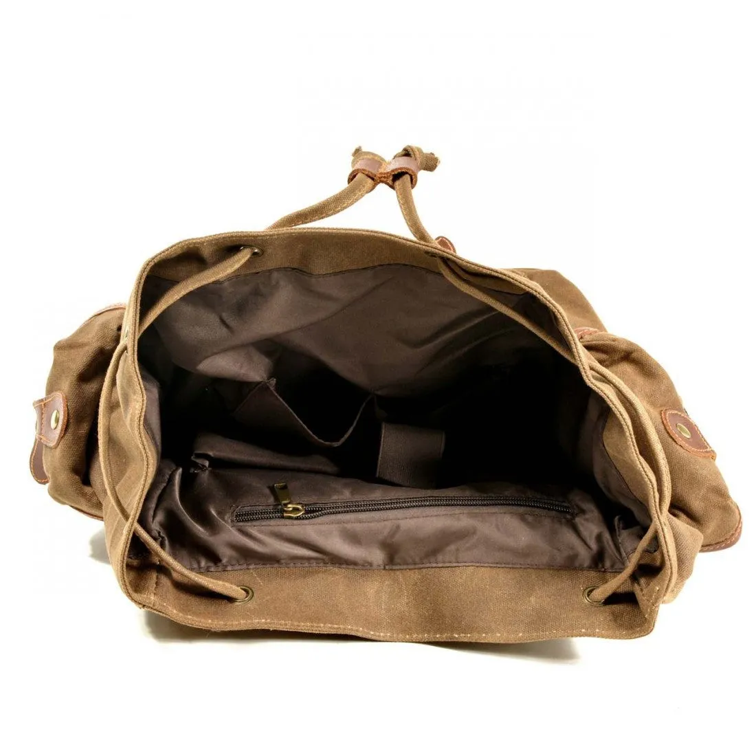 WAX SCOUT™ Groß Rucksack aus gewachste Canvas mit Leder für Damen & Herren