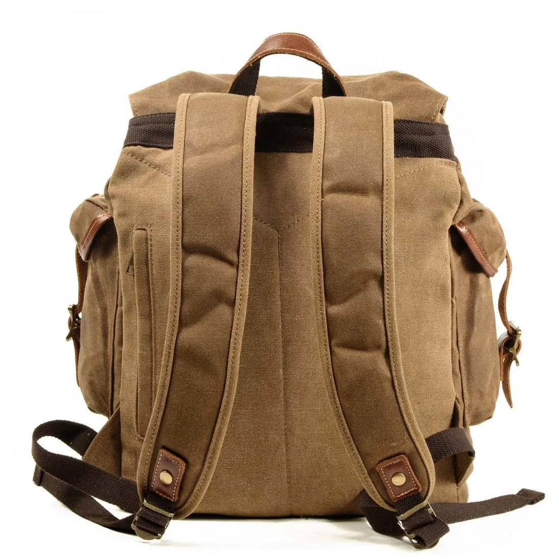 WAX SCOUT™ Groß Rucksack aus gewachste Canvas mit Leder für Damen & Herren