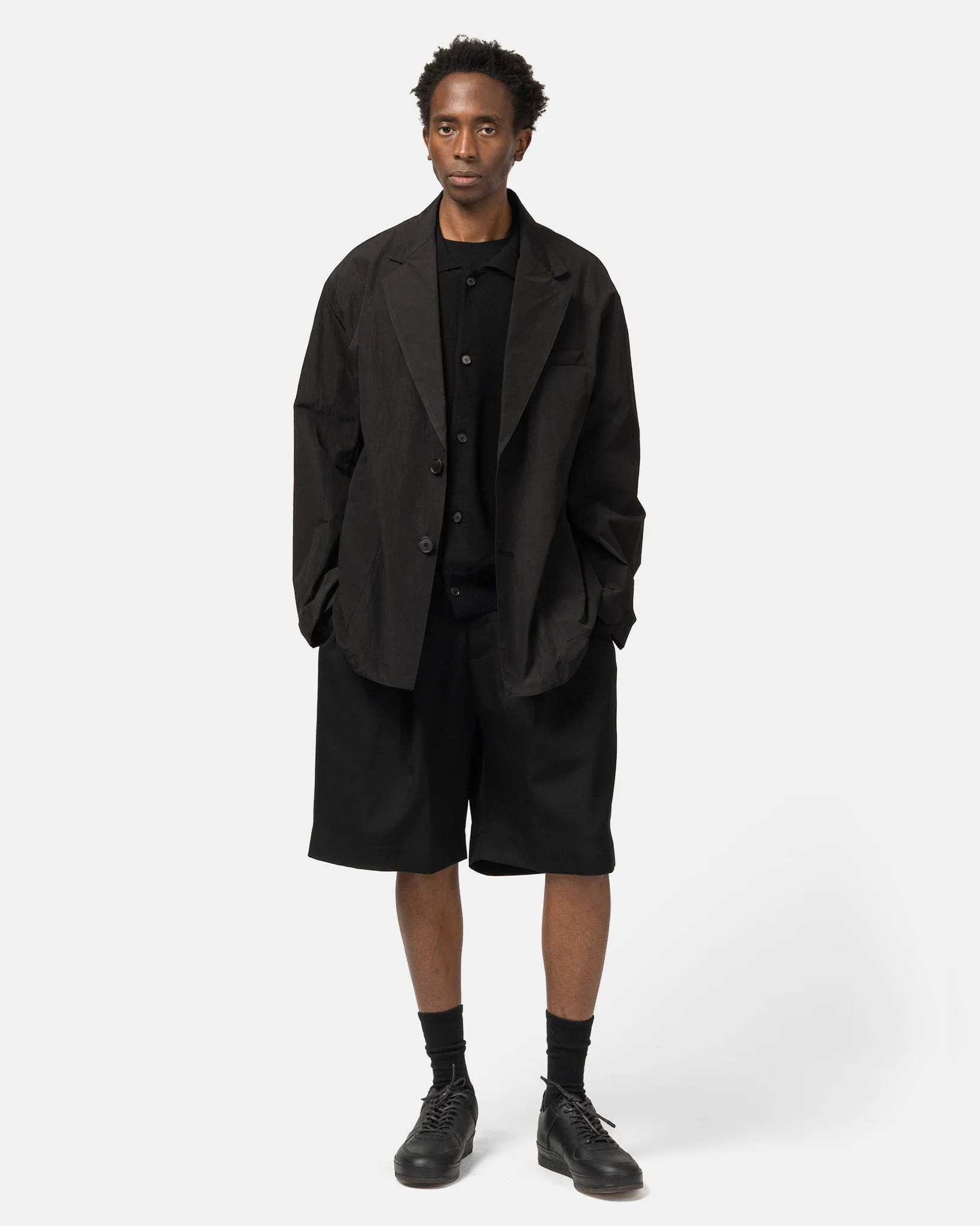 Wide Easy Short Trousers Black