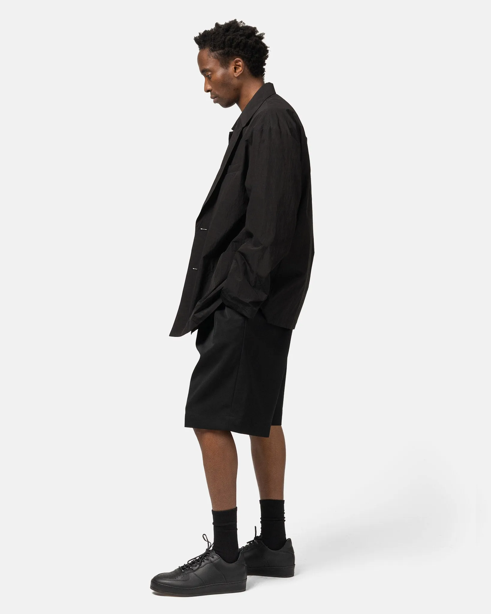 Wide Easy Short Trousers Black