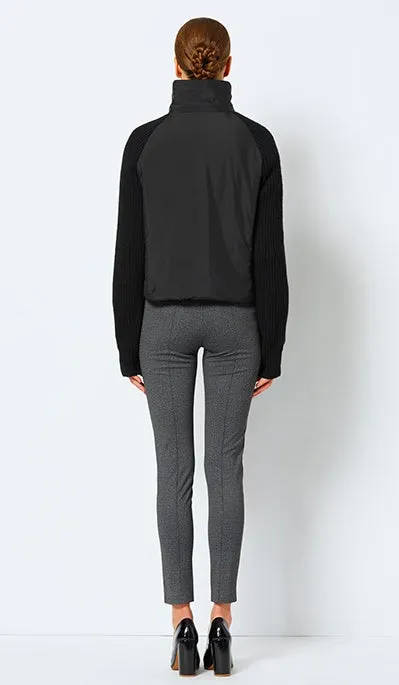 Women's Spring Cotton-Padded Short Jacket With Knitted Sleeves